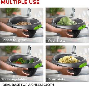 img 1 attached to 🍲 European Made Heavy Duty Colander/Strainer: Deep & Dishwasher Safe Grey Kitchen Tool for Pasta, Lettuce, Vegetables, and Fruit