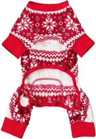 img 3 attached to 🎅 KYEESE Christmas Dog Pajamas Snowflake Pattern for Small and Medium Dogs - Holiday Dog Onesie Jumpsuit