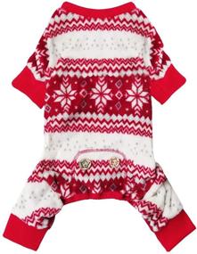 img 4 attached to 🎅 KYEESE Christmas Dog Pajamas Snowflake Pattern for Small and Medium Dogs - Holiday Dog Onesie Jumpsuit