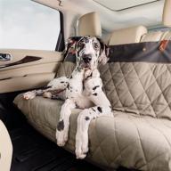 🐶 petsafe happy ride quilted bench seat cover for dogs and pets - fits cars, trucks, minivans and suvs - cushioned cotton fabric - long-lasting vehicle seat protector - wide coverage, grey logo