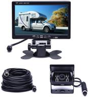 📷 camecho 7-inch monitor with night vision backup camera – ip68 waterproof for rvs, trailers, trucks – no guide line – aviation extension cable included logo