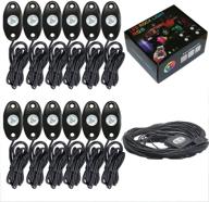 🚙 12 pod rgb led rock lights kits with waterproof neon lights for cars off road truck suv atv - bluetooth control (12 pods) logo