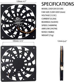 img 3 attached to 🖥️ SXDOOL 120 мм тонкий вентилятор - Толщина 120X12 мм - DC 12V - 3-контактный - Охлаждение корпуса компьютера - Тихая бесшумная производительность
