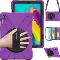 📱 braecn samsung galaxy tab s5e 10.5 inch case, heavy duty rugged hybrid case with rotating hand strap/kickstand & carrying strap, for galaxy tab s5e sm-t720 (wi-fi) sm-t725 (lte), 2019 model (purple) logo