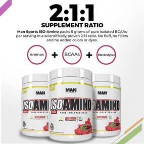 img 3 attached to 🏋️ Man Sports ISO Amino Pure Isolated BCAA Powder - 210 Grams: Natural Lean Muscle Building and Fat Burning Supplement - Sour Batch, 30 Servings