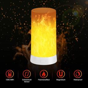 img 2 attached to 🔥 Enhanced Flame Effect Light: USB Rechargeable Flame Table Lamp 2 Pack with Remote and Timer - LED Dimmable 3 Modes Flame Lantern Lamp for Home Party Bar Camping