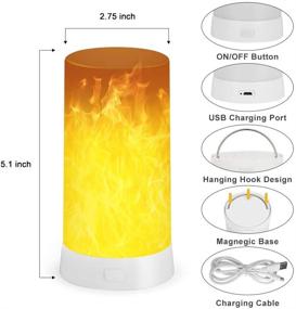 img 3 attached to 🔥 Enhanced Flame Effect Light: USB Rechargeable Flame Table Lamp 2 Pack with Remote and Timer - LED Dimmable 3 Modes Flame Lantern Lamp for Home Party Bar Camping