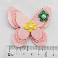 🦋 new wedding appliques: 15pcs butterfly felt satin ribbon flowers with beads (multi-color) logo