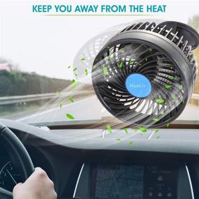 img 2 attached to 🌬️ 12V Car Fan: 6" Electric Cooling Fan with Adjustable 360 Degree Head - Plugs into Cigarette Lighter/Low Noise - Ideal for Car Truck Van SUV RV Boat