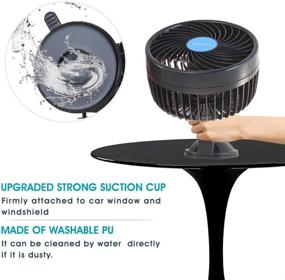 img 1 attached to 🌬️ 12V Car Fan: 6" Electric Cooling Fan with Adjustable 360 Degree Head - Plugs into Cigarette Lighter/Low Noise - Ideal for Car Truck Van SUV RV Boat