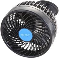 🌬️ 12v car fan: 6" electric cooling fan with adjustable 360 degree head - plugs into cigarette lighter/low noise - ideal for car truck van suv rv boat logo