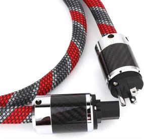 img 2 attached to 🔌 Monosaudio HiFi Audio AC Power Cable - Enhance Your Audio Experience with Rhodium Plated Plugs and Audiophile Power Cord | 12AWG 125V 15A, 3-Prong US Version | 6.6FT/2M Braided Sleeves Power Line