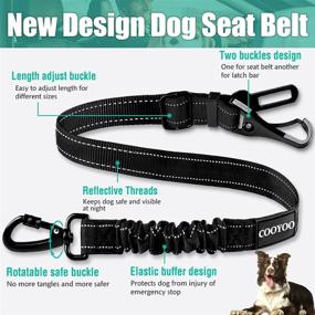 img 3 attached to 🐕 COOYOO Dog Seat Belt - Upgraded 2-in-1 Multi-Functional Car Seatbelts 2 Pack for Pets - Adjustable and Reflective