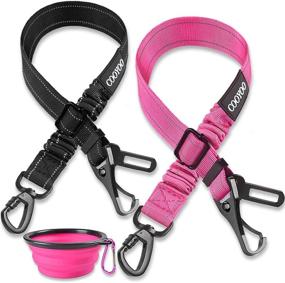 img 4 attached to 🐕 COOYOO Dog Seat Belt - Upgraded 2-in-1 Multi-Functional Car Seatbelts 2 Pack for Pets - Adjustable and Reflective