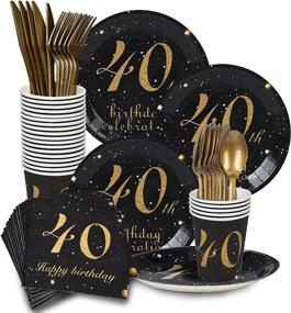 img 4 attached to Ultimate Birthday Party Kit: Napkins, Plates & Food Service Equipment for a Perfect Celebration!