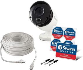 img 3 attached to 📷 Swann Wired PIR Bullet Security Camera, 4K Ultra HD Surveillance Cam with Color Night Vision, Indoor/Outdoor, Thermal, Heat & Motion Sensing, Audio Monitoring, Compatible with NVR via PoE, SWNHD-885MSB+