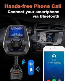 img 1 attached to 📻 GUANDA TECHNOLOGIES CO., LTD. Bluetooth FM Трансмиттер для автомобиля с беспроводным радиоадаптером, набор с 1,8" цветным дисплеем, громкой связью, AUX вход/выход, SD/TF карта, USB зарядное устройство QC3.0 - Совместимый со всеми смартфонами и аудиоплеерами.