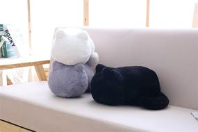 img 1 attached to 🐱 Black Plush Cat Doll Party Throw Pillow for Children - Stuffed Cats Toy Gift