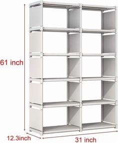 img 3 attached to 📦 Gray Cube Storage: 5 Tier 10 Cubes Organizer Shelves for Living Room, Study Room, Bedroom, and Office
