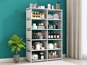 img 2 attached to 📦 Gray Cube Storage: 5 Tier 10 Cubes Organizer Shelves for Living Room, Study Room, Bedroom, and Office