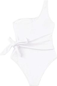 img 3 attached to 👙 SweatyRocks One Shoulder Monokini: Stylish Women's Bathing Suit for Alluring Swimwear