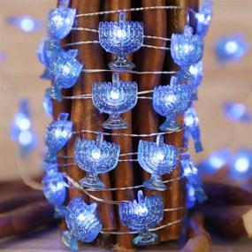 img 4 attached to 🕎 Enhance your Chanukah Celebrations with IMPRESS LIFE 10ft 40 LED Hanukkah Menorah Twinkle Lights – Battery Operated with Remote Control for Synagogue, Judaism Wedding & Party Decor