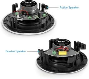 img 3 attached to 🔊 Pyle PDICBT57 5,25-дюймовая универсальная с Bluetooth система встраиваемых в потолок и стену громкоговорителей под плитку, 2-полосная с двойным конусом из полипропилена и твитером из полимера, стереозвук, 240 Вт, черный