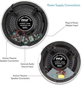 img 2 attached to 🔊 Pyle PDICBT57 5,25-дюймовая универсальная с Bluetooth система встраиваемых в потолок и стену громкоговорителей под плитку, 2-полосная с двойным конусом из полипропилена и твитером из полимера, стереозвук, 240 Вт, черный