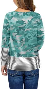 img 1 attached to 👚 Ecrocoo Striped Casual Crewneck Blouses for Girls - Trendy Apparel