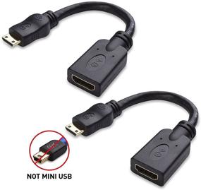 img 3 attached to Cable Matters 2-Pack Mini HDMI to HDMI Adapter (HDMI to Mini HDMI Adapter) 🔌 6 Inches | 4K & HDR Support | Ideal for Raspberry Pi Zero & More