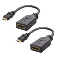 cable matters 2-pack mini hdmi to hdmi adapter (hdmi to mini hdmi adapter) 🔌 6 inches | 4k & hdr support | ideal for raspberry pi zero & more logo