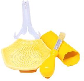 img 3 attached to 🔶 CKS Yellow Ceramic Grater Plate Set - Enhance Grating Ease with the Best 3 Piece Garlic Grater Set