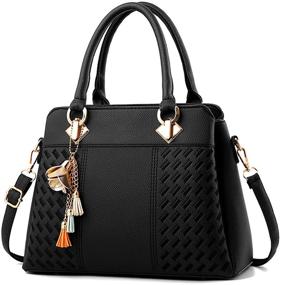 img 4 attached to 👜 Fashionable Women's Handbags and Purses: Top Handle Satchel Tote Bags, made of PU Leather, with Shoulder Straps
