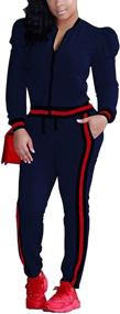 img 3 attached to 👖 Akmipoem Women's Tracksuit Set - Long Sleeve Zipper Jacket and Pants - 2-piece Outfit