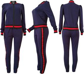 img 1 attached to 👖 Akmipoem Women's Tracksuit Set - Long Sleeve Zipper Jacket and Pants - 2-piece Outfit