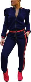 img 4 attached to 👖 Akmipoem Women's Tracksuit Set - Long Sleeve Zipper Jacket and Pants - 2-piece Outfit