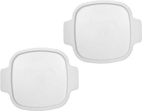 img 2 attached to 🍲 2 Pack of CorningWare Stovetop A-1-PC Square White Plastic Lids, 1.5 Quart Capacity