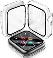 leyi [2 pack] apple watch series 3/2/1 case 38mm - clear, hard tpu full protection with tempered glass screen protector, compatible with iwatch series 3/2/1 logo