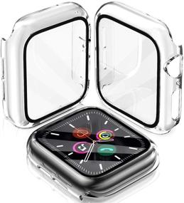 img 4 attached to LeYi [2 Pack] Apple Watch Series 3/2/1 Case 38mm - Clear, Hard TPU Full Protection with Tempered Glass Screen Protector, Compatible with iWatch Series 3/2/1