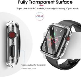 img 2 attached to LeYi [2 Pack] Apple Watch Series 3/2/1 Case 38mm - Clear, Hard TPU Full Protection with Tempered Glass Screen Protector, Compatible with iWatch Series 3/2/1