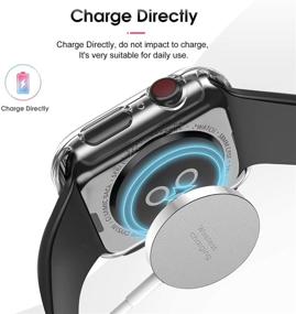 img 1 attached to LeYi [2 Pack] Apple Watch Series 3/2/1 Case 38mm - Clear, Hard TPU Full Protection with Tempered Glass Screen Protector, Compatible with iWatch Series 3/2/1