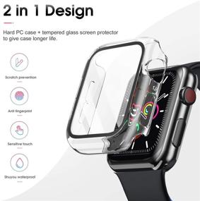 img 3 attached to LeYi [2 Pack] Apple Watch Series 3/2/1 Case 38mm - Clear, Hard TPU Full Protection with Tempered Glass Screen Protector, Compatible with iWatch Series 3/2/1