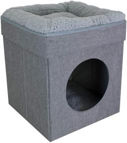 img 4 attached to 🐱 Ultimate Comfort and Fun: Kitty City Large Cat Bed, Stackable Cat Cube, Indoor Cat House/Cat Condo, Cat Scratcher