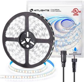 img 4 attached to High Density 16.4ft Cool White LED Strip Lights - IP67 Waterproof, 5000 Lumens per Roll