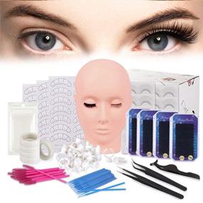 img 4 attached to 💁 Enhance Your Eyelash Grafting Skills with the False Eyelashes Extension Practice Exercise Set and Flat Mannequin Head Kit by TopDirect