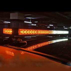 img 4 attached to Evershine Signal 38.2 Inch 78 Led Strobe - Double Side Emergency 🚨 Hazard Warning Light Bar - Magnetic, Car/Truck Roof Safety - Amber White (6-Bar)