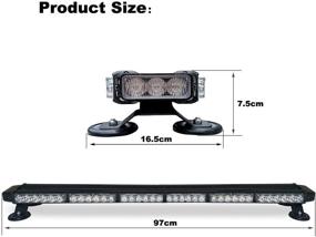 img 3 attached to Evershine Signal 38.2 Inch 78 Led Strobe - Double Side Emergency 🚨 Hazard Warning Light Bar - Magnetic, Car/Truck Roof Safety - Amber White (6-Bar)