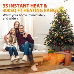 img 2 attached to 🔥 Electric Fireplace Heater - Infrared Stove with 3D Flame Effect, Instant 3s Heat, 300Sq Ft Coverage, Overheat Protection, Energy Saving, 1200W