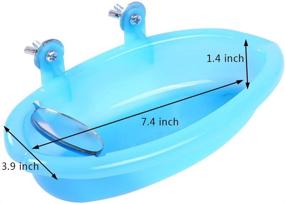 img 2 attached to 🐦 QBLEEV Bird Baths Tub with Mirror for Cage - Parrot Birdbath Shower Accessories, Hanging Bathing Box for Small Birds & Parrots in Bird Cages