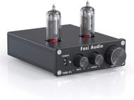 🎶 fosi audio p1 tube pre-amplifier mini hi-fi stereo buffer preamp 6k4 valve vacuum pre-amp with adjustable treble and bass tone control for enhanced home theater and hifi system experience logo